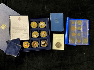 Lot 69 - A collection of medallions and souvernir teaspoons