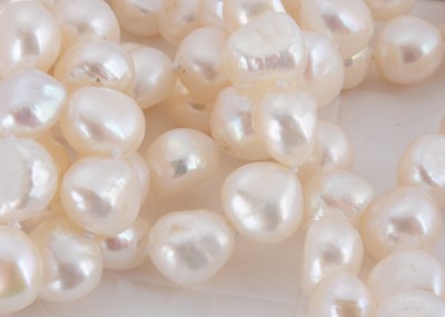 Lot 29 - An opera length string of freshwater knotted pearls