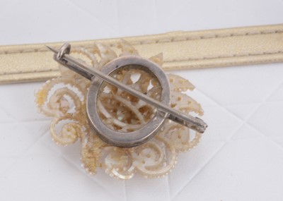 Lot 51 - A 19th Century seed pearl and mother of pearl brooch