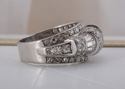Lot 62 - An art deco platinum diamond dress ring