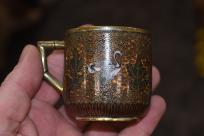 Lot 46 - A Pair of Japanese Cloisonne Coffee Cups and Saucers