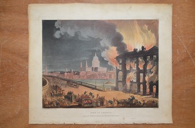 Lot 349 - A file with various prints and watercolours including circle of Henry William Bunbury (1750-1811) image of a barber's