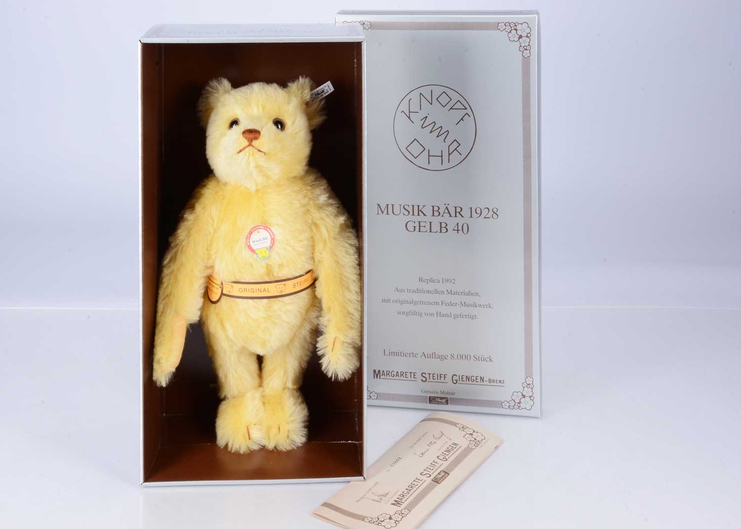 Lot 22 - A Steiff limited edition Musical Bear  1928 replica