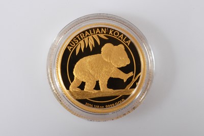 Lot 58 - A modern Perth (Australia) Mint 1/4 oz Gold Proof Koala Design Coin