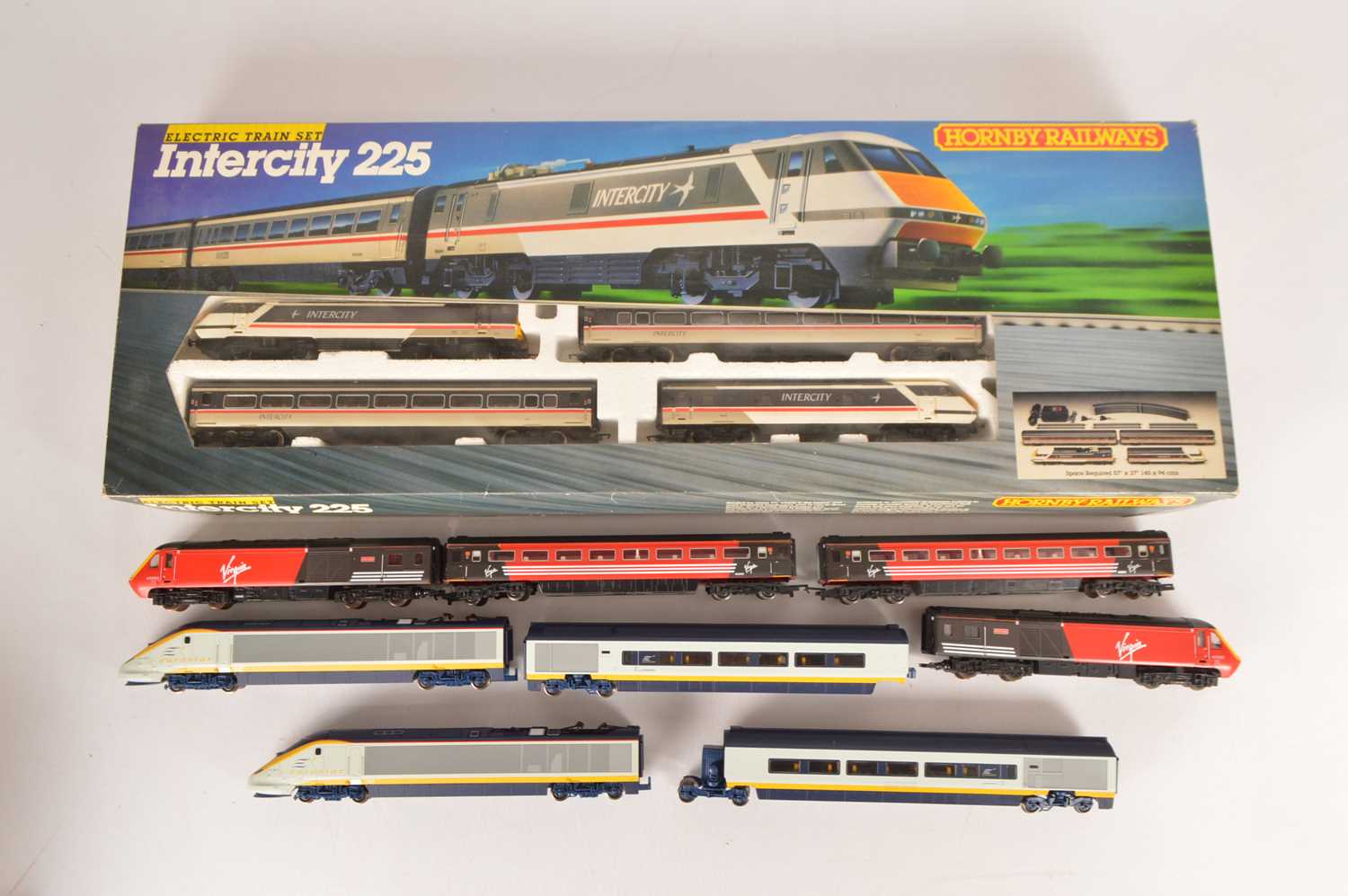 Lot 88 - Hornby HST and Eurostar Train set and loose rolling stock (9)