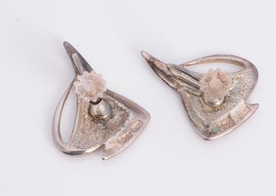 Lot 52 - A pair of silver enamelled earrings