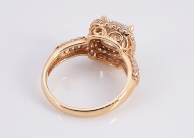 Lot 76 - A 14ct gold dress ring with princess cut gem
