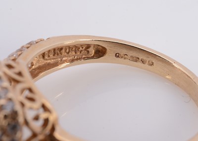 Lot 76 - A 14ct gold dress ring with princess cut gem