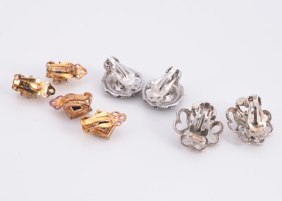 Lot 79 - Four pairs of silver clip on back earrings