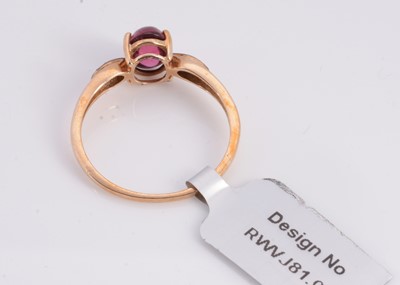 Lot 90 - A 9ct gold rubellite & diamond dress ring
