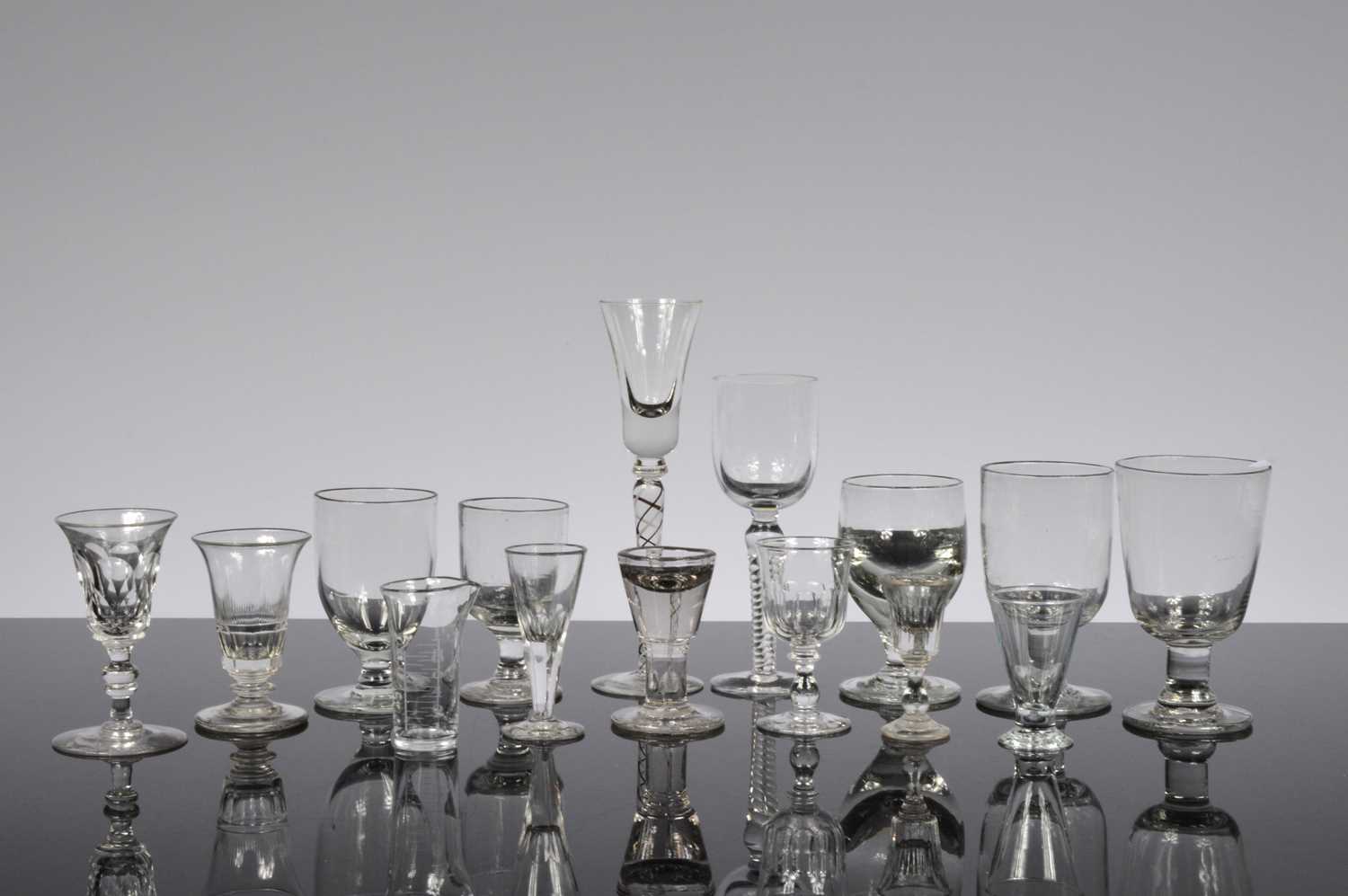 Lot 10 - A collection of antique up to modern glasses