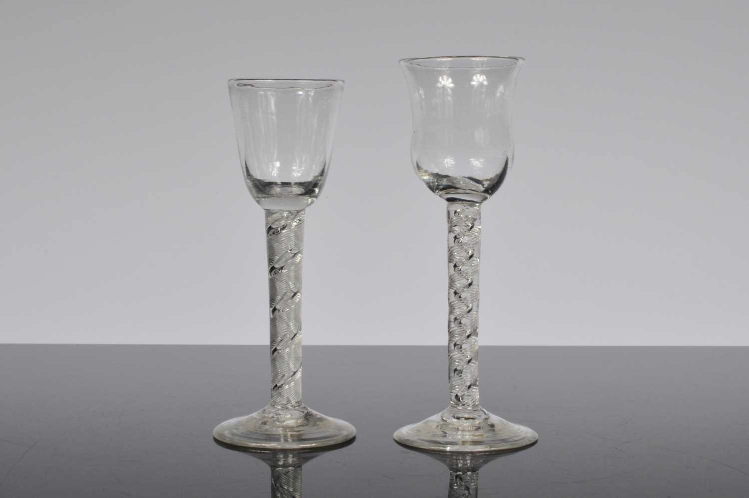 Lot 15 - Two late Georgian cordial drinking glasses