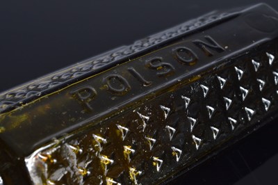 Lot 24 - A collection of thirteen poison and other toxic liquid bottles