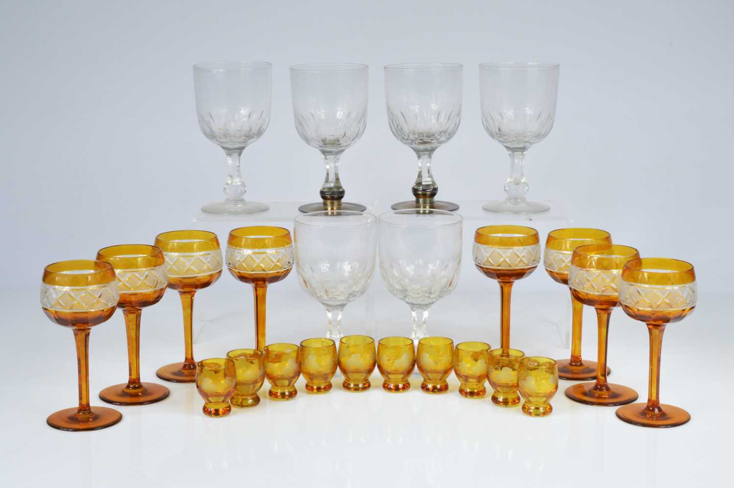 Lot 37 - A set of eight mid 20th century Bohemian Hock glasses
