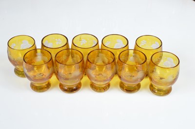 Lot 37 - A set of eight mid 20th century Bohemian Hock glasses