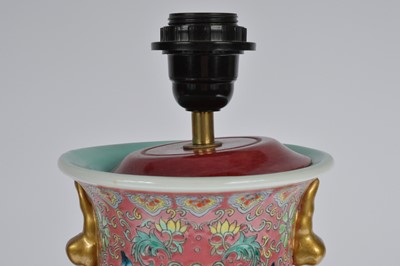 Lot 50 - A pair of 20th century Chinese porcelain lamp bases