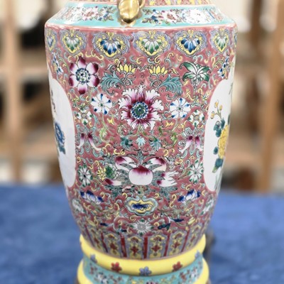 Lot 50 - A pair of 20th century Chinese porcelain lamp bases