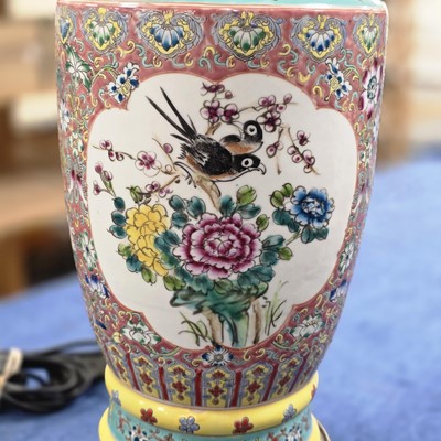 Lot 50 - A pair of 20th century Chinese porcelain lamp bases