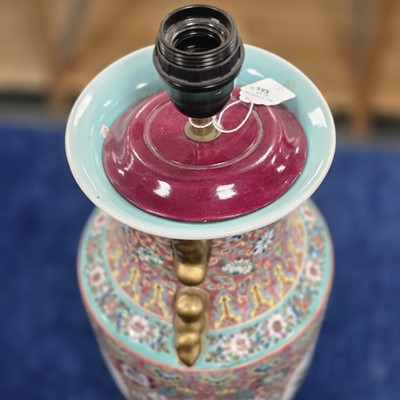 Lot 50 - A pair of 20th century Chinese porcelain lamp bases