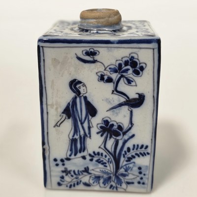 Lot 80 - A pair of Chinese Canton porcelain circular pots and covers and a European tea caddy