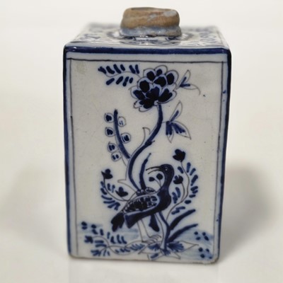 Lot 80 - A pair of Chinese Canton porcelain circular pots and covers and a European tea caddy