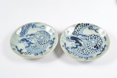Lot 86 - Nine antique Chinese blue and white porcelain plates