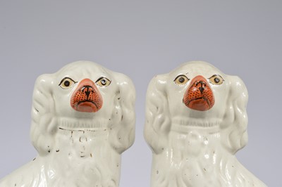 Lot 91 - A pair of Victorian Staffordshire pottery spaniels