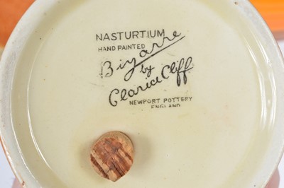 Lot 163 - Four Art Deco period Clarice Cliff Bizarre pottery items and a Shelley Pottery jug
