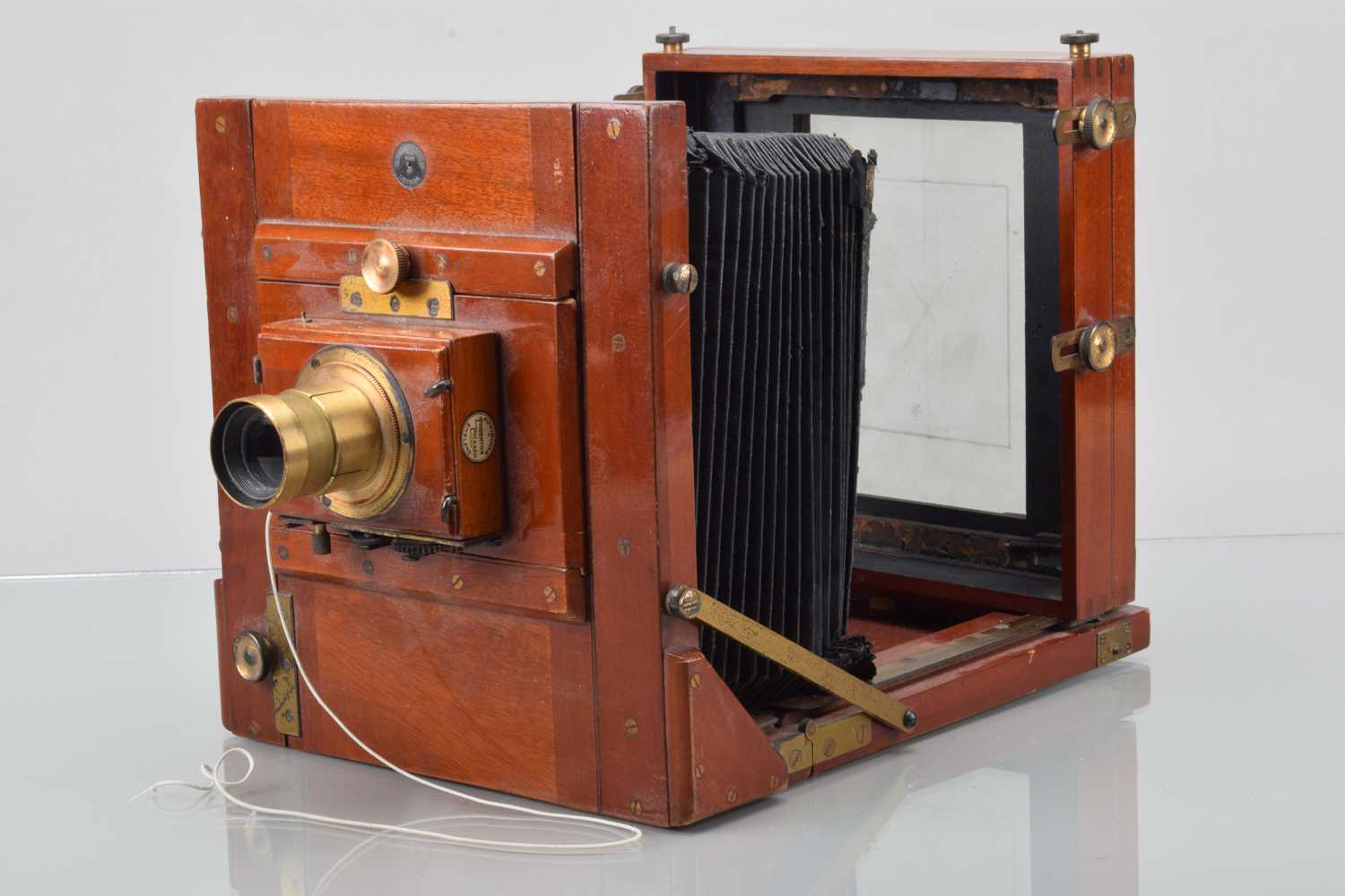 Lot 4 - A W Butcher & Sons Ltd Half Plate Mahogany & Brass Tailboard Camera