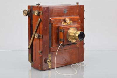 Lot 4 - A W Butcher & Sons Ltd Half Plate Mahogany & Brass Tailboard Camera