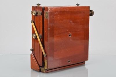 Lot 4 - A W Butcher & Sons Ltd Half Plate Mahogany & Brass Tailboard Camera