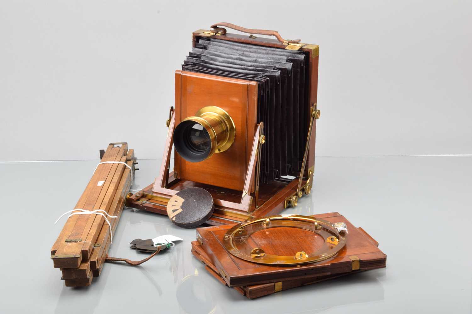 Lot 5 - A Mc Kellen's Double Pinion Treble Patent Whole Plate Mahogany & Brass Field Camera
