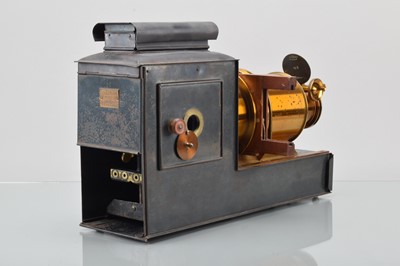 Lot 11 - A John Wrench London Tinplate & Brass Magic Lantern