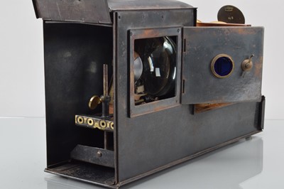 Lot 11 - A John Wrench London Tinplate & Brass Magic Lantern