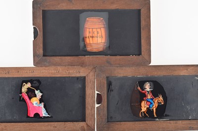 Lot 25 - Thirty Four Mahogany Mounted Slipping Magic Lantern Slides