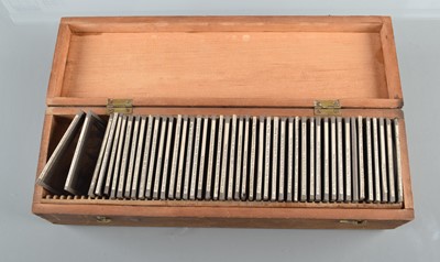 Lot 38 - A Slide Carrier Box Labelled Artic Region HMS Erebus etc of 3¼'' Magic Lantern Slides