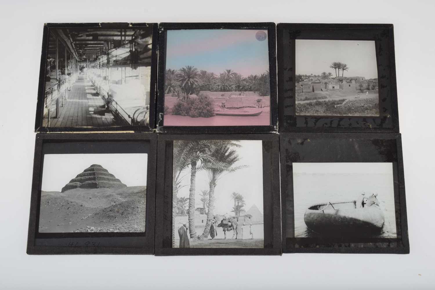 Lot 44 - Two Wood Slide Carriers of Middle Eastern 3¼'' Magic Lantern Slides